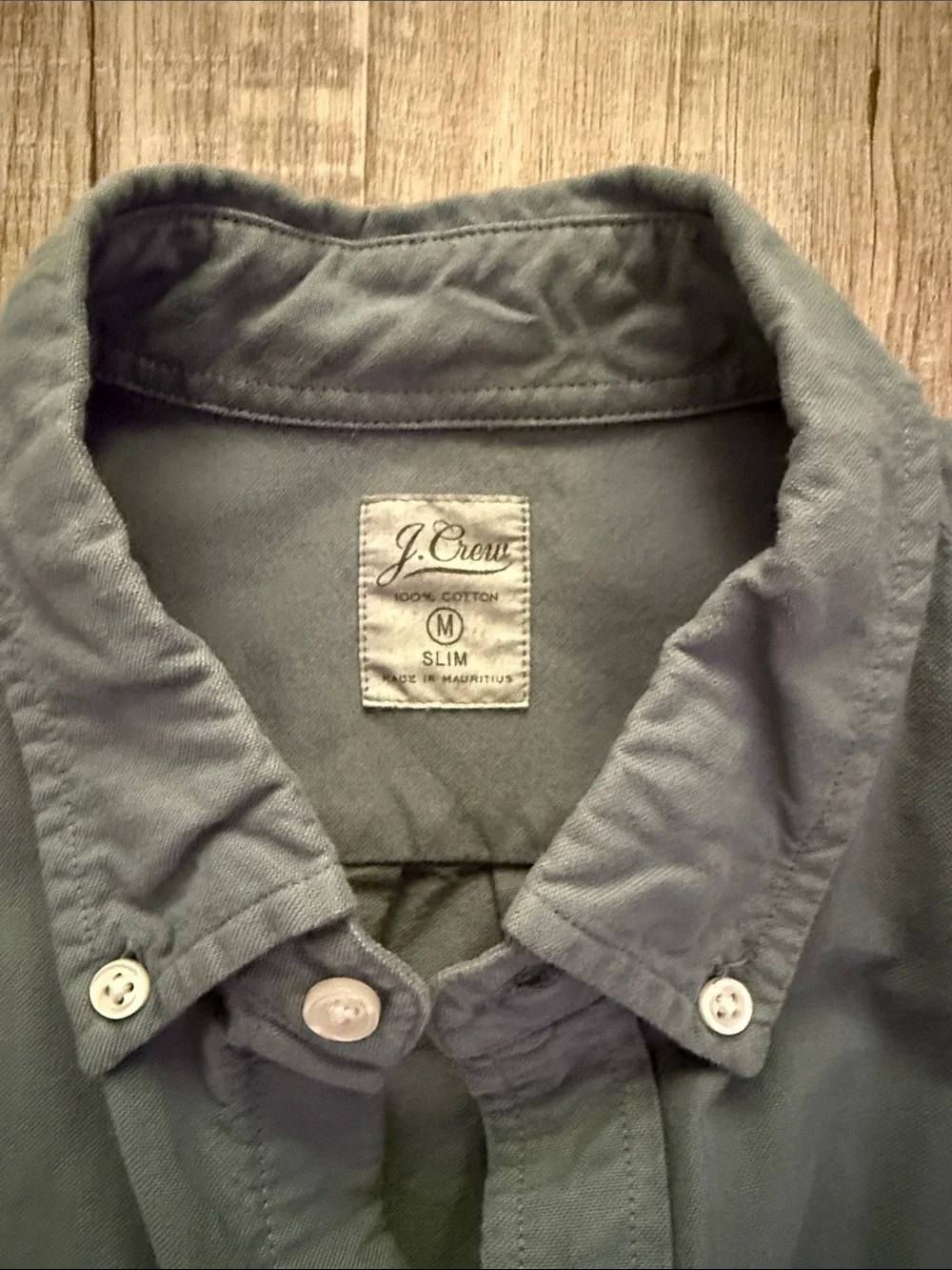 J.Crew Mens Medium SLIM Fit Button Down Shirt Slate Blue Grey  100% Cotton